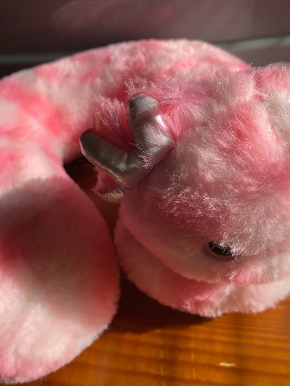 Axolotyl Plush Pink Travel Neck Pillow - Soft Fuzzy Accent